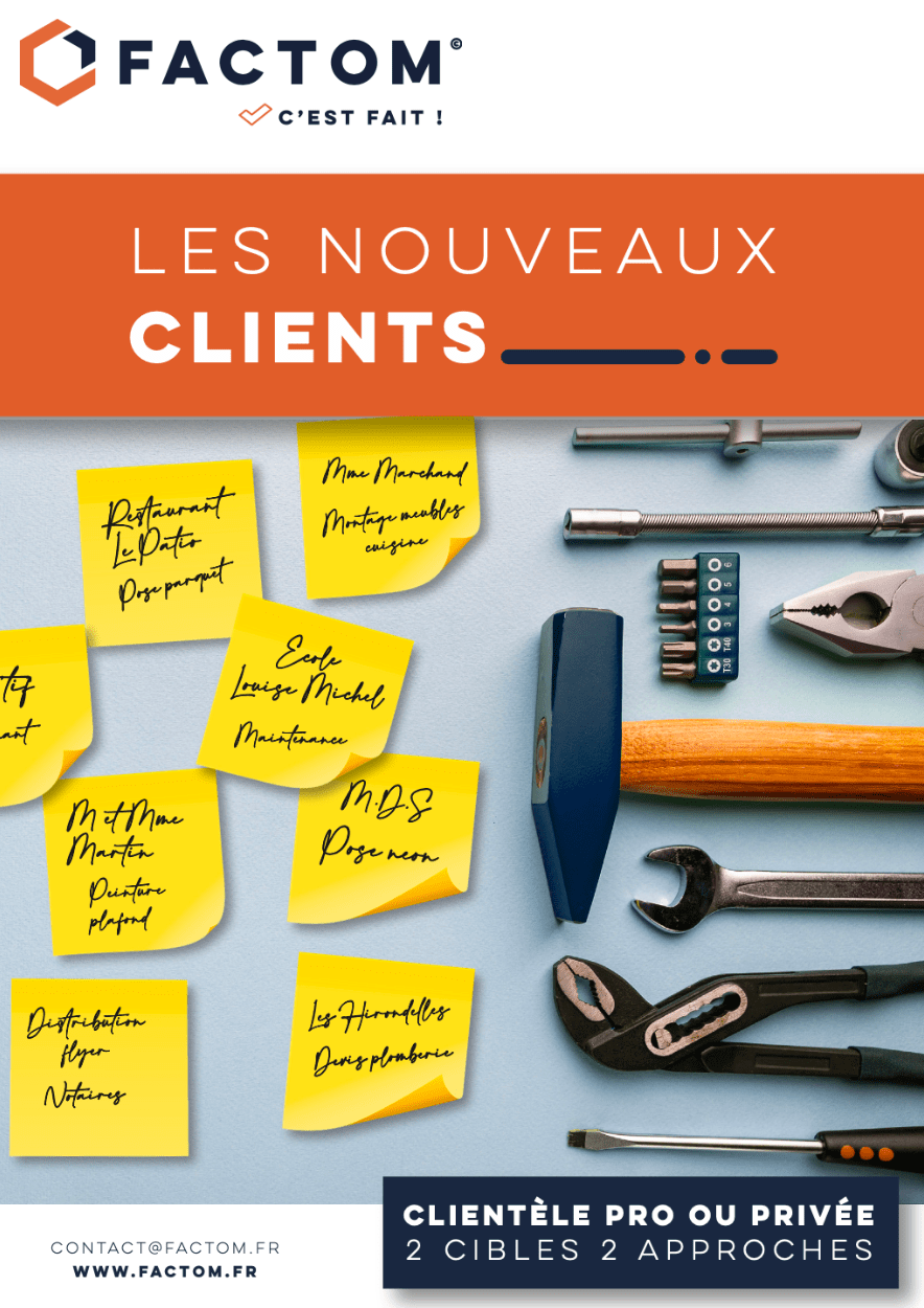 Couverture du guide Factom : "Les nouveaux clients"